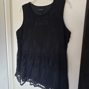 Lane Bryant Babydoll Tank with Lace Overlay